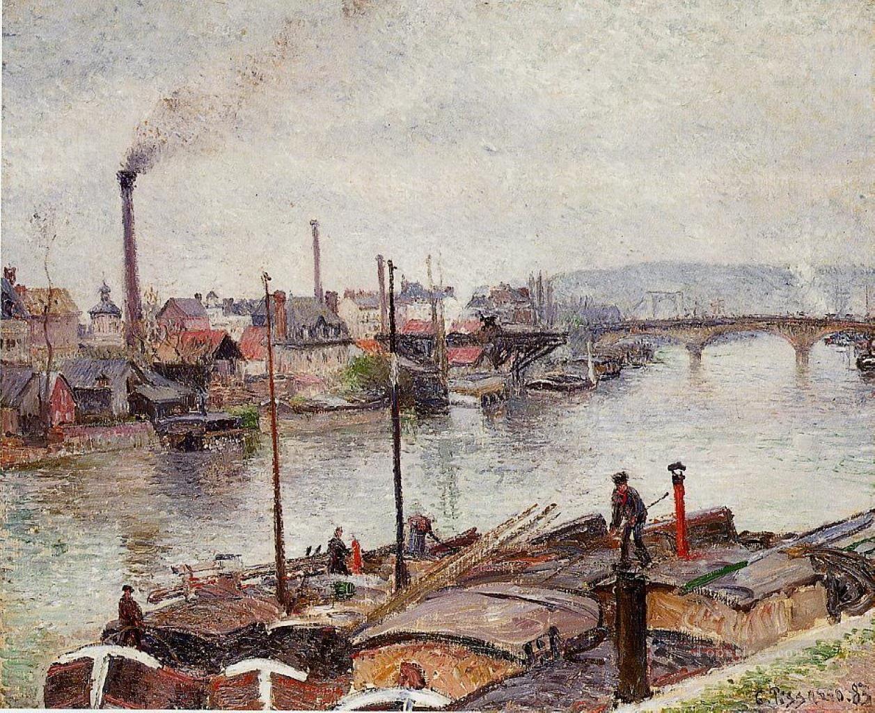 el puerto de rouen 2 1883 Camille Pissarro Pintura al óleo